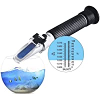 AUTOUTLET Refractómetro de Salinidad- Refractómetro de Mano Medidor de Nivel de Sal- Escala Dual de 0-100 ppt de…